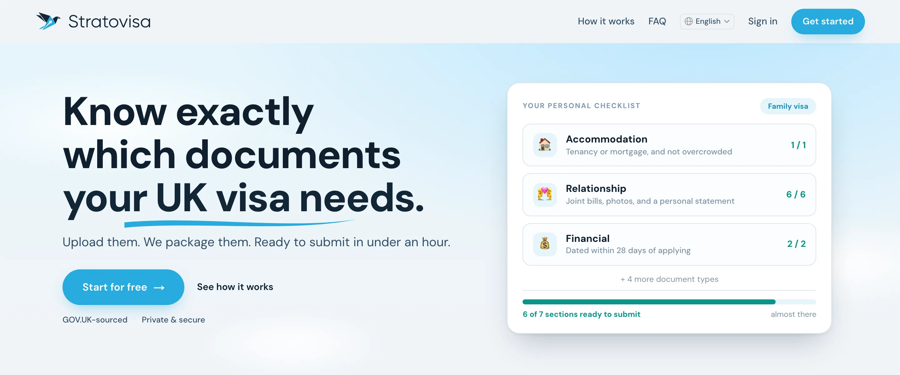 Stratovisa — a live UK-visa document checklist product